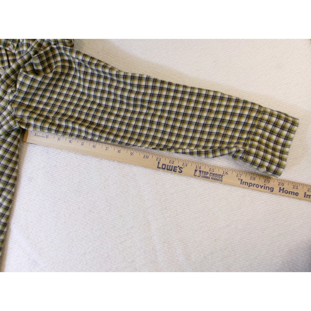 Banana Republic Mens Plaid Button Down Shirt Black Fern Green 542377-19 Medium - Picture 5 of 10